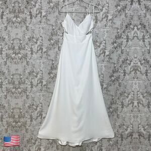 Amsale Shiloh Side Cut Out Dress in White